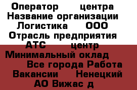 Оператор Call-центра › Название организации ­ Логистика365, ООО › Отрасль предприятия ­ АТС, call-центр › Минимальный оклад ­ 15 000 - Все города Работа » Вакансии   . Ненецкий АО,Вижас д.